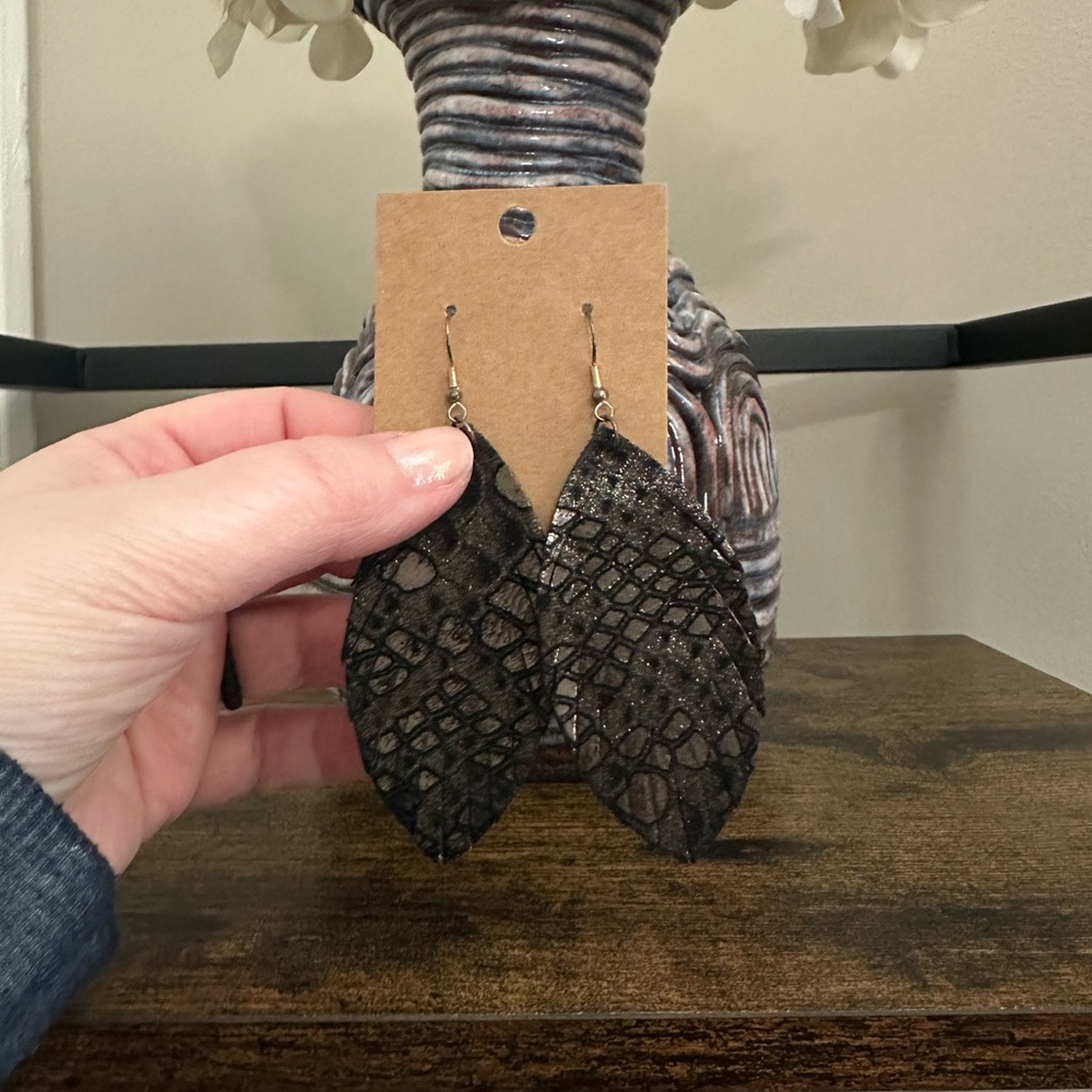Handmade leather earrings